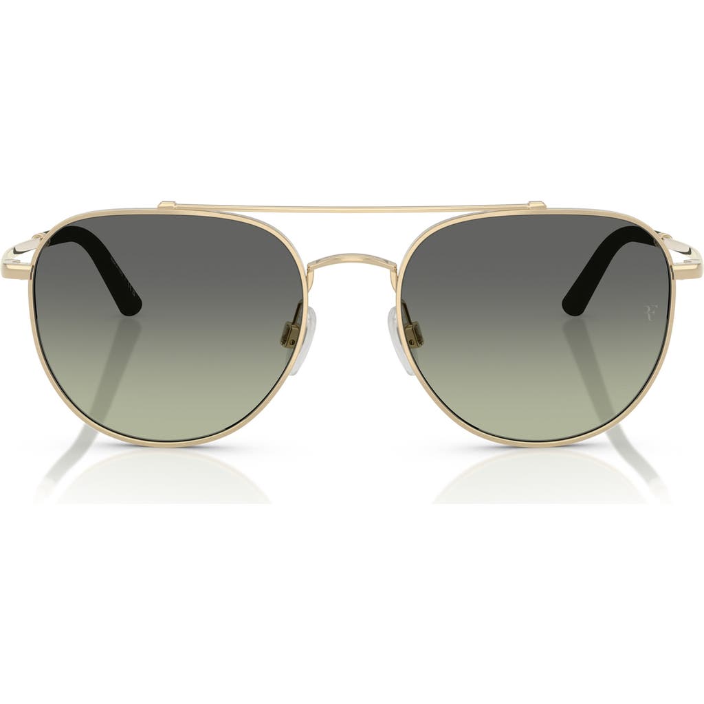 Oliver Peoples X Roger Federer 54mm Pilot Sunglasses In Gold/green Gradient