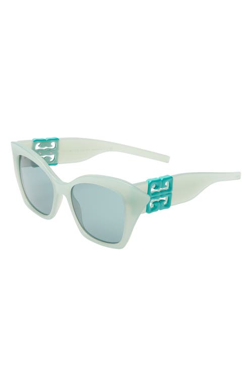 Shop Givenchy Liquid 4g Square Sunglasses In Shiny Light Green/green