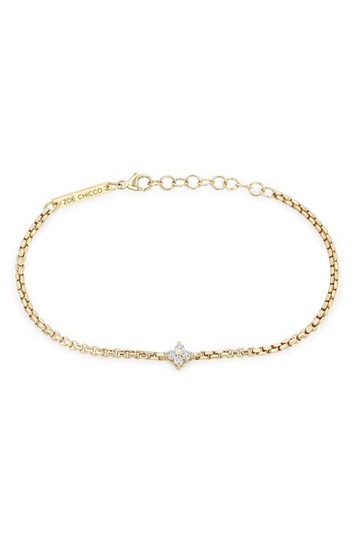 Zoë Chicco 14k Yellow Gold Diamond Pendant Box Chain Bracelet In 14k Yellow Gold