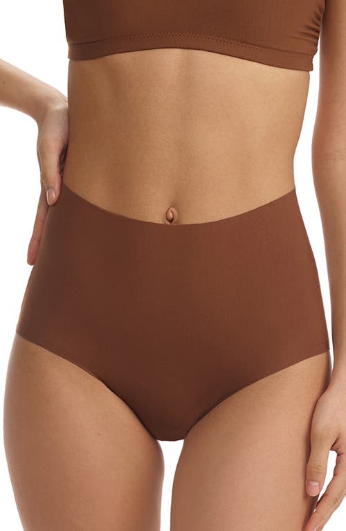 Commando Cotton Blend High Rise Bikini In Cinnamon