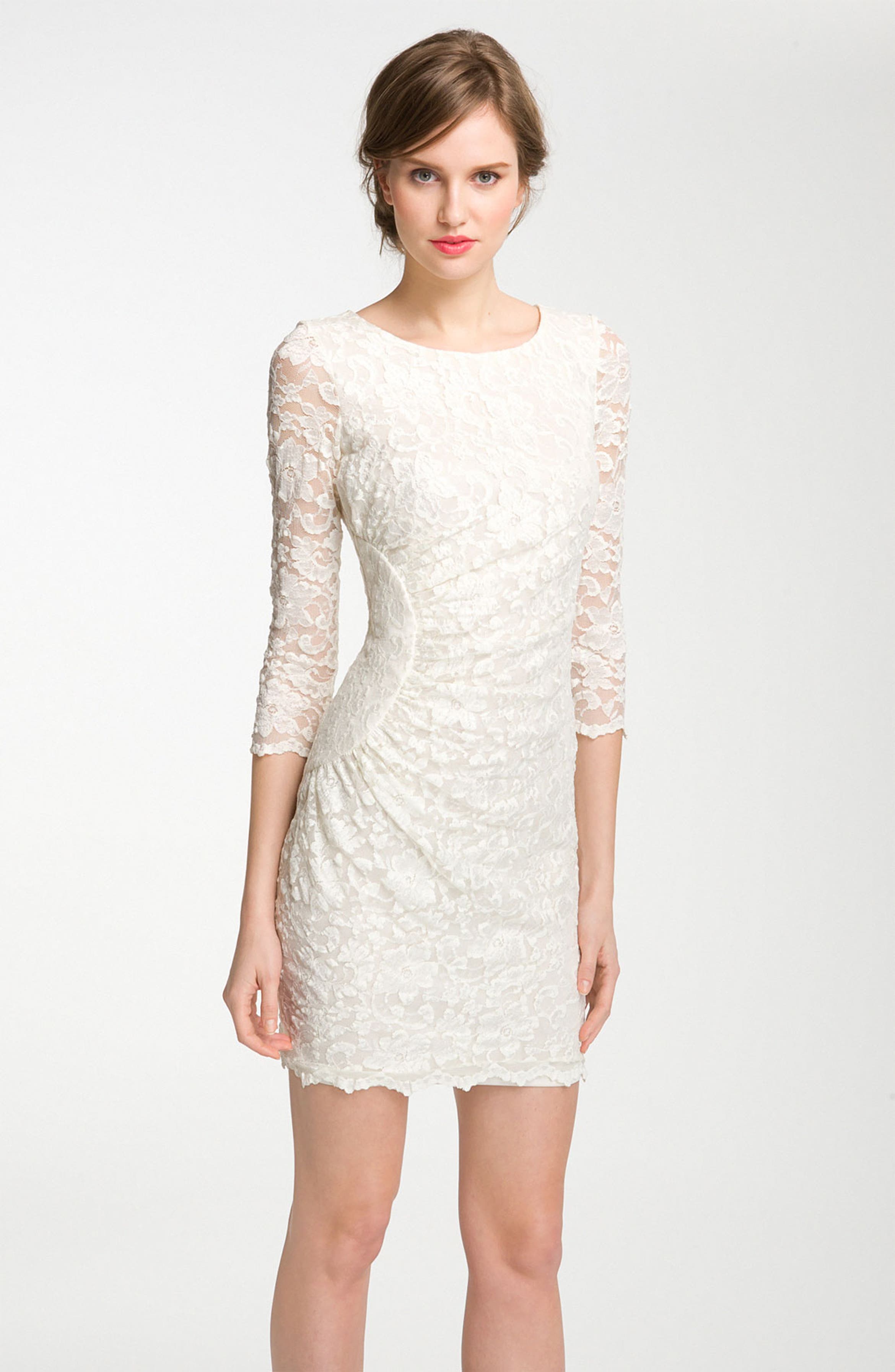 Alexia Admor Side Ruched Lace Sheath Dress | Nordstrom