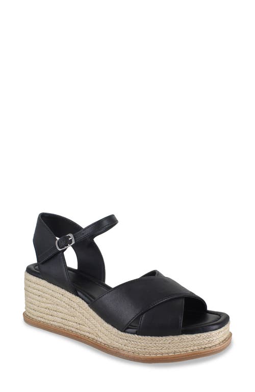 Splendid Danny Ankle Strap Espadrille Platform Wedge Sandal Black at Nordstrom,