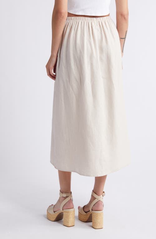 Shop Xirena Xírena Loretta Linen Midi Skirt In Sugarcane