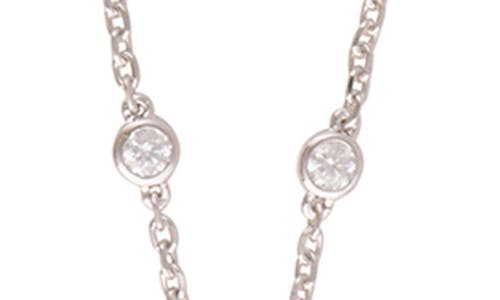 Shop Badgley Mischka Collection Lab Created Diamond Station Chain Necklace In White