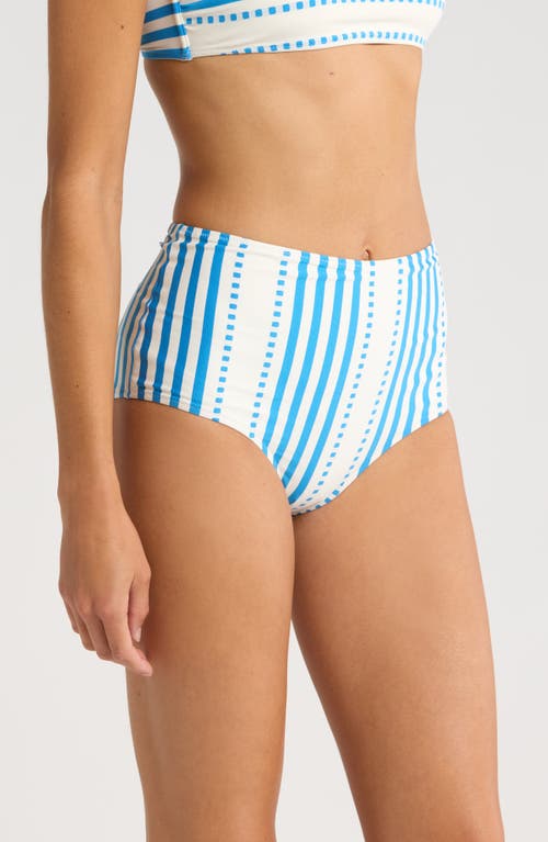 Shop Lemlem Elsi High Waist Bikini Bottoms In Eshe Blue