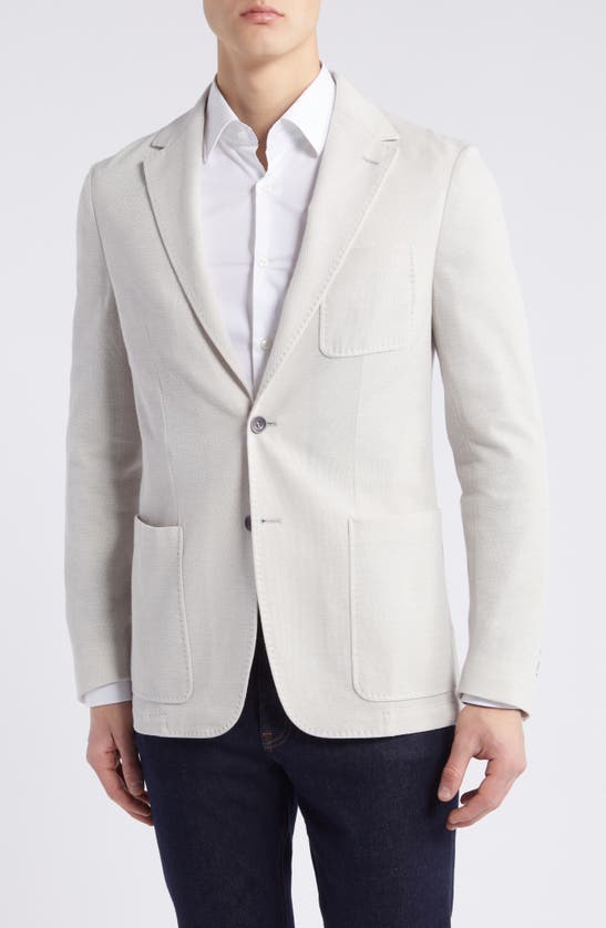 Shop Canali Trim Fit Knit Cotton Blend Sport Coat In White