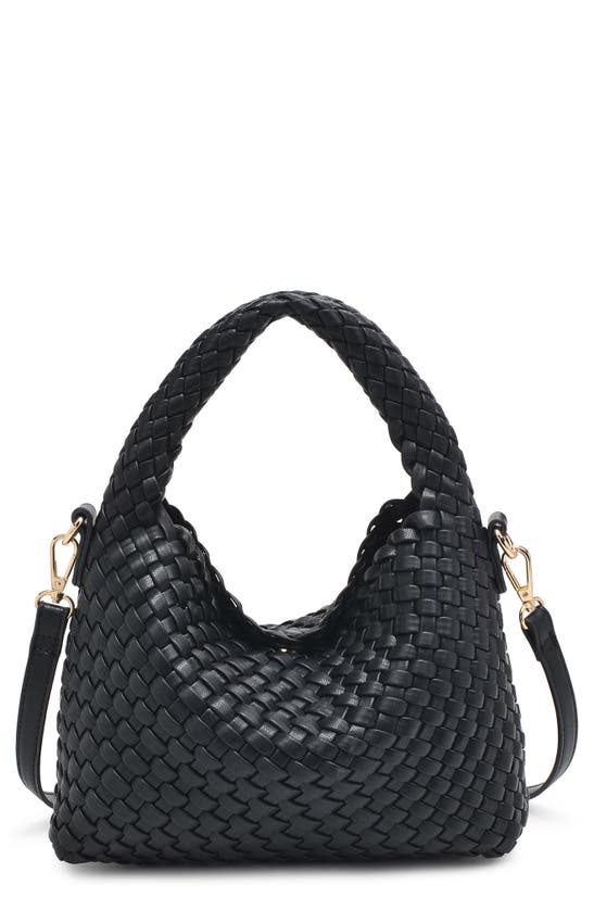 Shop Moda Luxe Jessamine Woven Satchel In Black