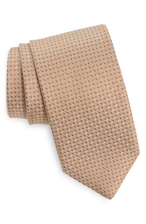 Canali Neat Silk Tie in Beige 