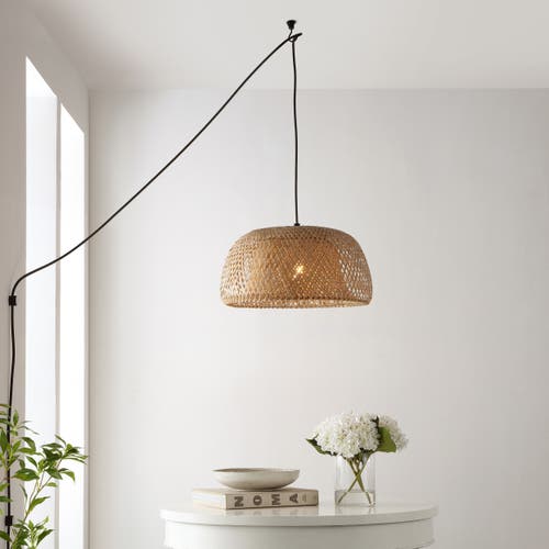 Shop Jonathan Y Mateo 1-light Farmhouse Coastal 180" Cord Plug-in Or Hardwired Led Pendant In Brown