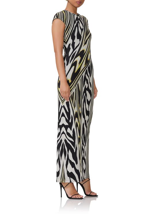 AFRM AFRM CODY PRINT CAP SLEEVE MESH MAXI DRESS 