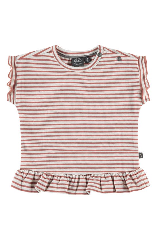 Babyface Babies' Stripe Knit Top In Redwood