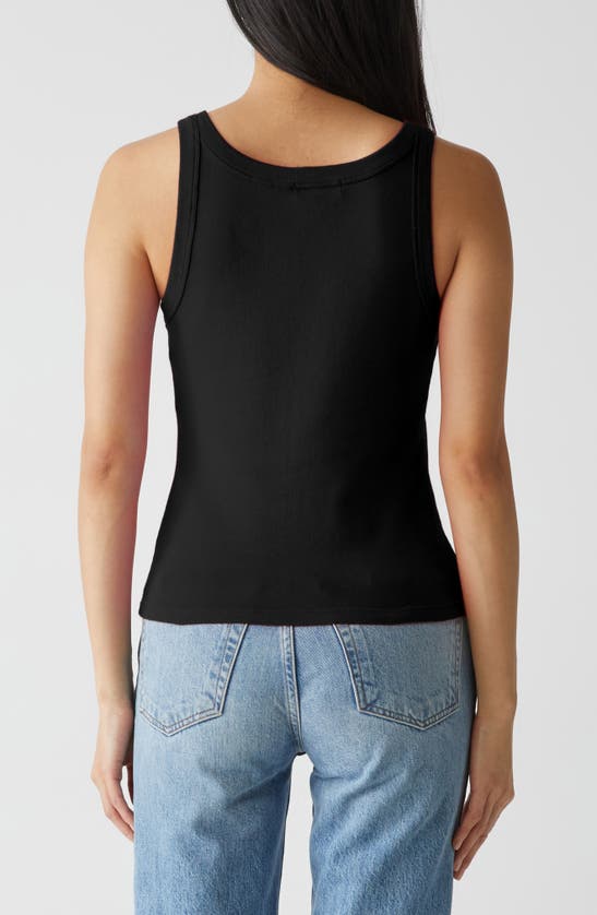 Shop Michael Stars Cassie Binded Cotton Tank In Black