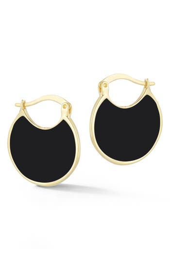 Chloe & Madison Chloe And Madison Enamel Hoop Earrings In Gold