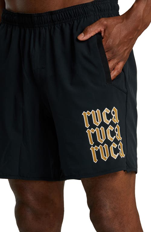 Shop Rvca Yogger Stretch Athletic Shorts In Black Arch