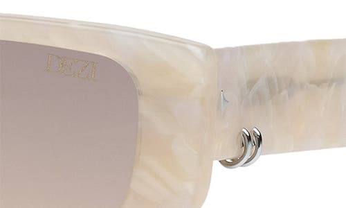 Shop Dezi Cuffed 53mm Square Sunglasses In Limestone/amber/silver