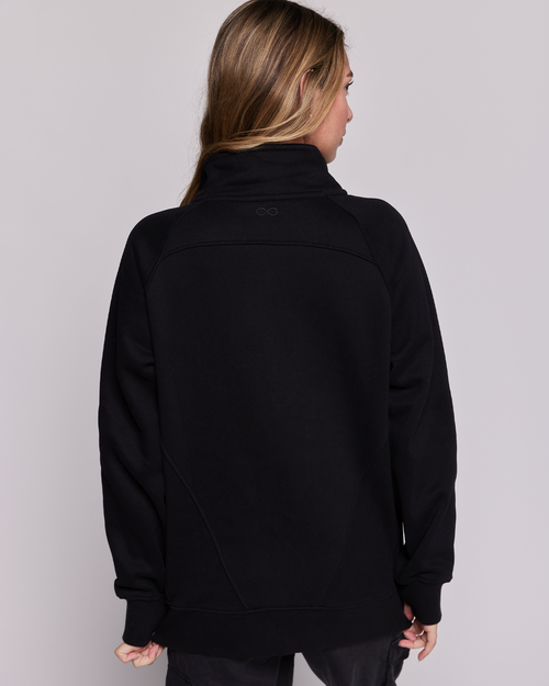 Shop Rebody Active Effortless Fleece Oversized Jacket In Black