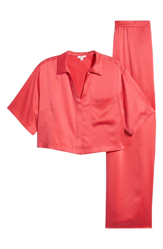 Shop Lunya High Waist Washable Silk Pajamas In Rapturous Flamingo