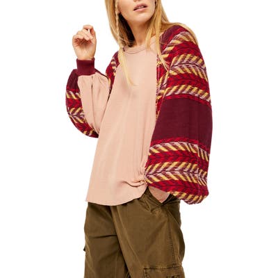 Free People Rainbow Dreams Knit Top, Pink