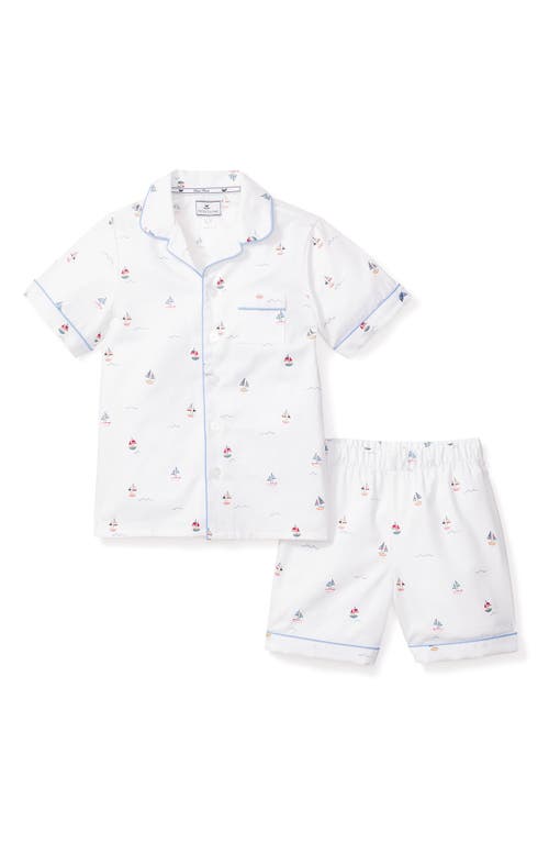 Petite Plume Kids' Classic Short Two-Piece Pajamas in White
