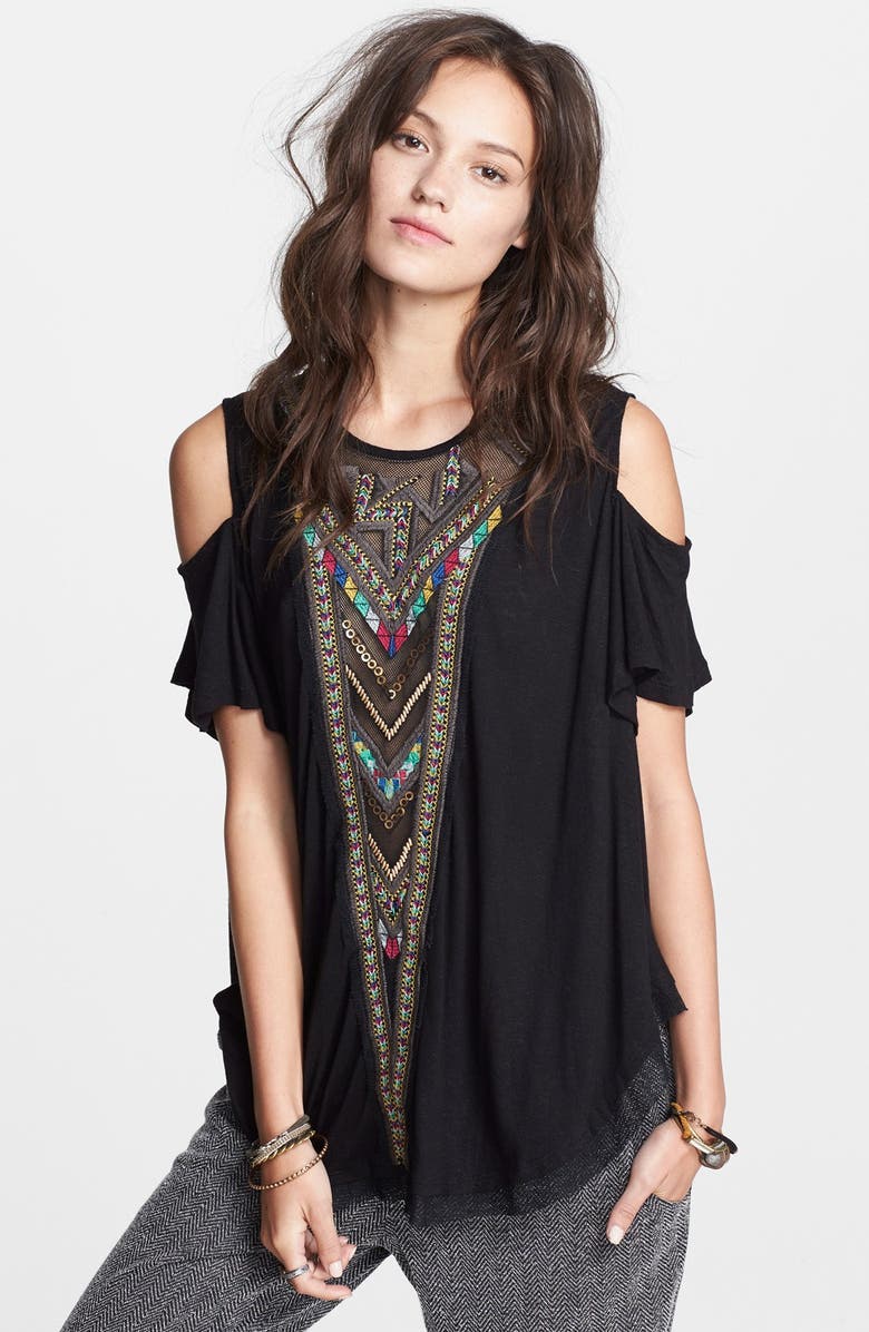 Free People Embroidered Mesh Top | Nordstrom