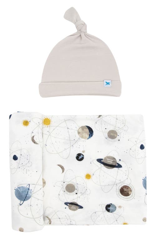 little unicorn Baby Beanie & Swaddle Blanket Set in Small Planetary at Nordstrom