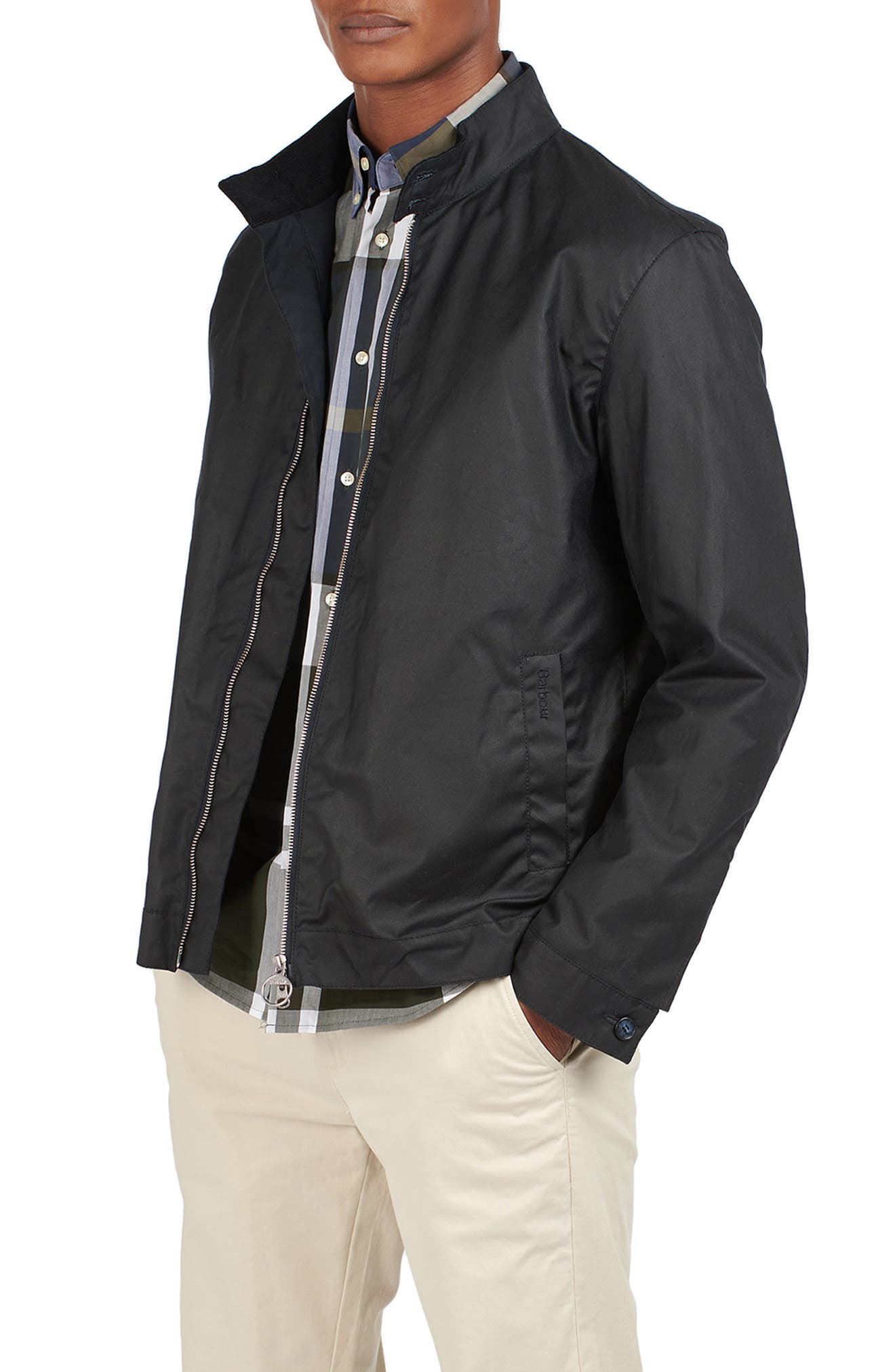 barbour hooded wax jacket mens