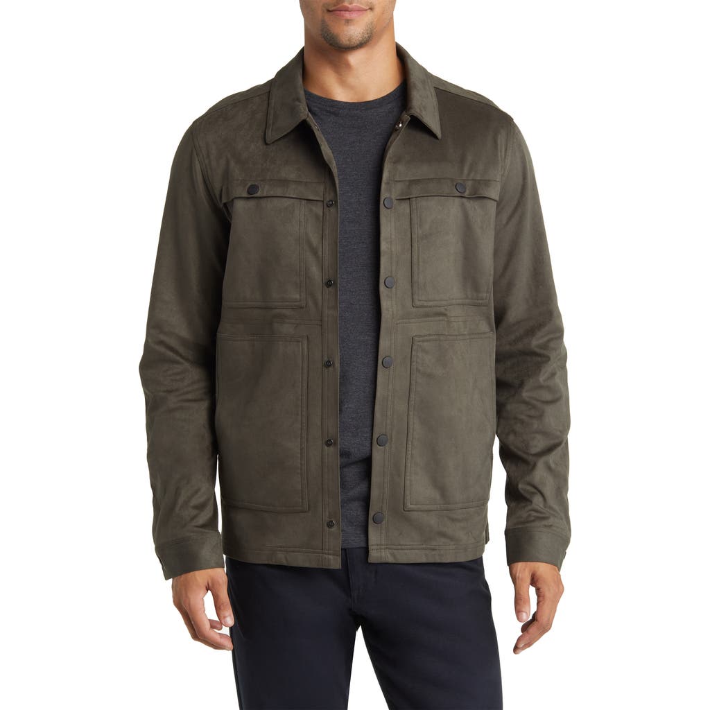 Robert Barakett Faux Suede Renoir Jacket in Soldier Green