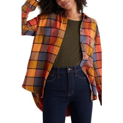 Madewell Emmy Plaid Flannel Sunday Shirt, Red
