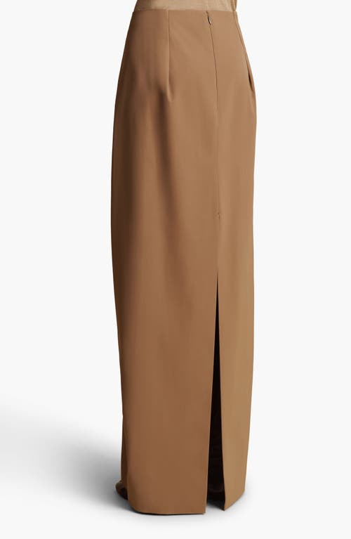 Shop Khaite Lauson Maxi Skirt In Khaki