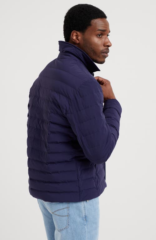 Shop Brunello Cucinelli Taffeta Down Jacket In Indigo