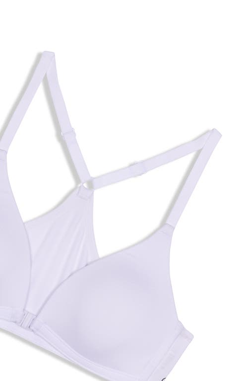 Shop Calvin Klein Kids' Front Clasp Racerback Bra In White