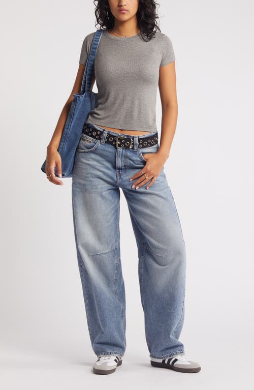 Shop Bp. Rib T-shirt In Grey Cloudy Heather