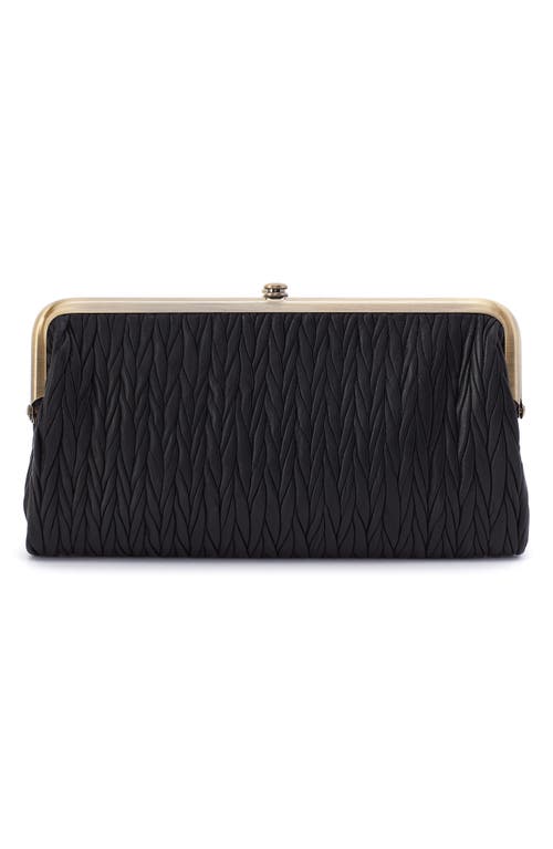 Shop Hobo Lauren Leather Double Frame Clutch In Black