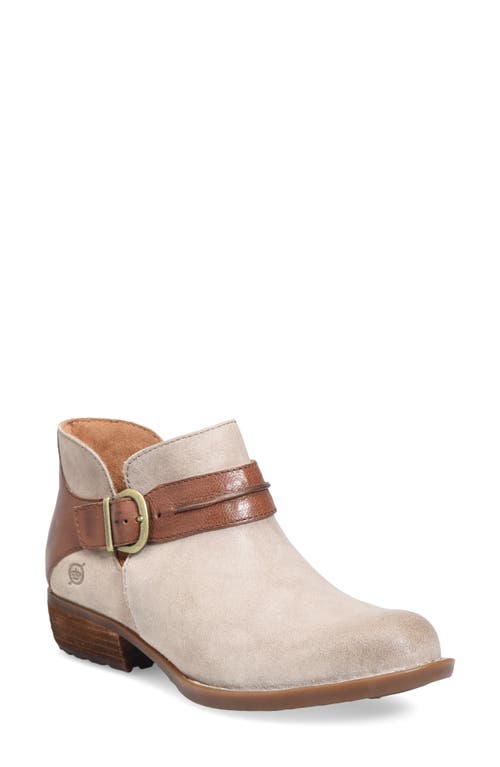 Katie Zip Bootie in Cream/Brown Combo