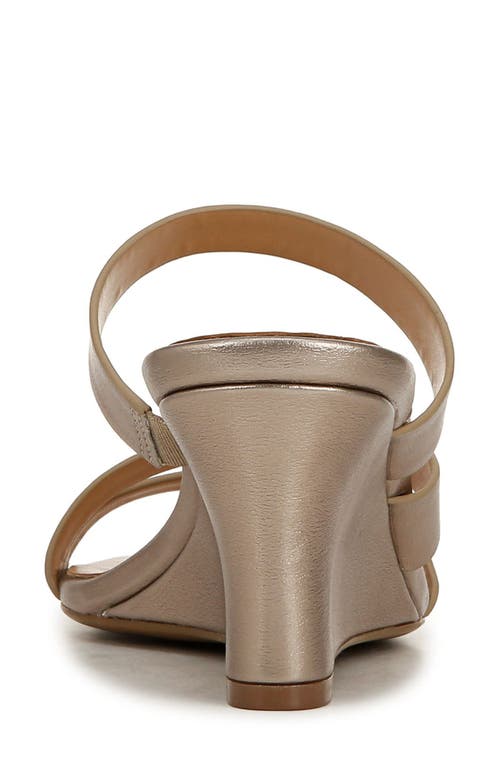 Naturalizer Breona Slide Sandal In Warm Silver Faux Leather