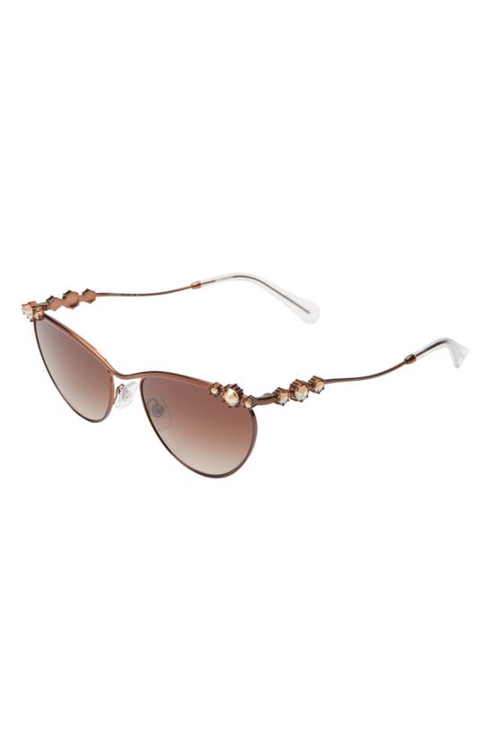 Shop Swarovski 58mm Cat Eye Sunglasses In Brown