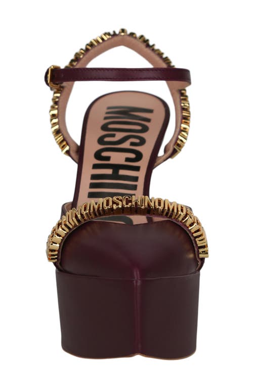 Moschino Ankle Strap Platform Sandal In Raspberry