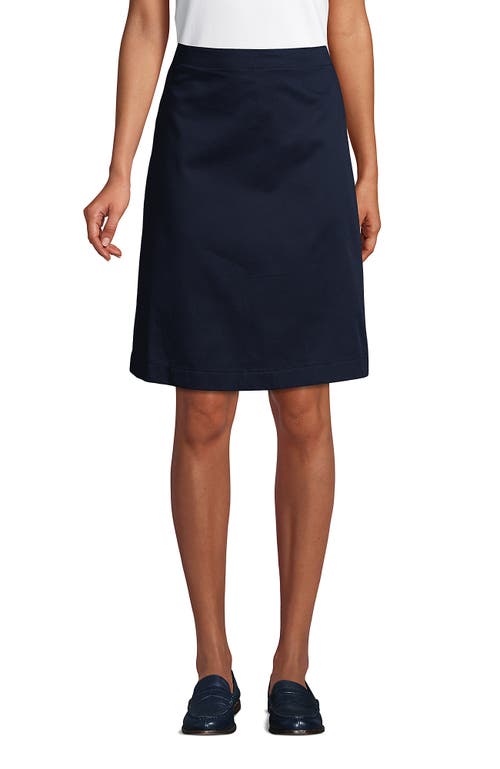 Lands' End School Uniform Young Blend Chino Skort Top Of Knee In Classic Navy