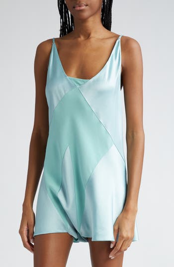 Maison Satin Chemise Turquoise