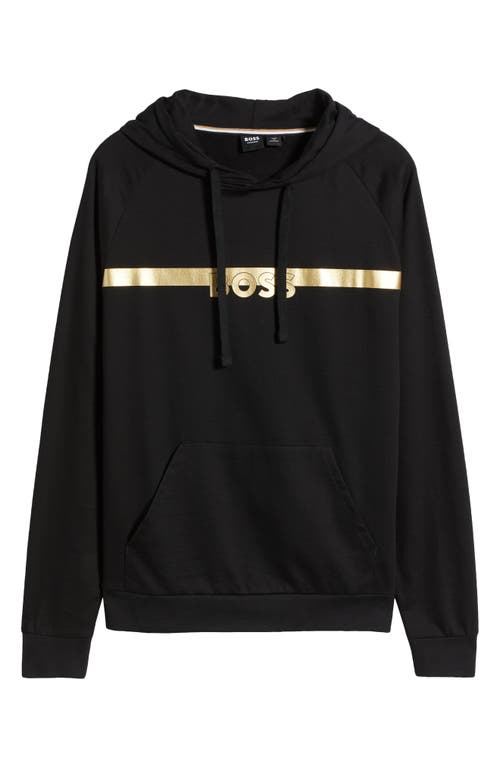 Shop Hugo Boss Boss Authentic Logo Graphic Pullover Hoodie In Black