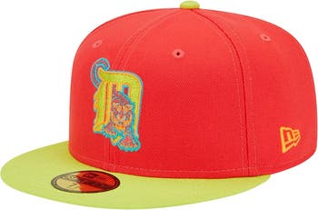 New Era Men's New Era Red Detroit Tigers Lava Highlighter Logo 59FIFTY  Fitted Hat