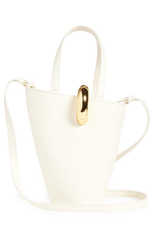 Shop Jacquemus Le Petit Bambola Leather Bucket Bag In Light Ivory 115