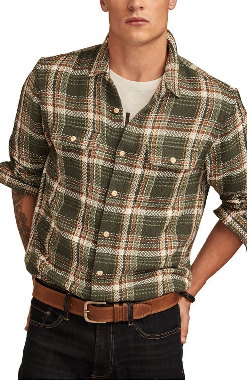 Shop Lucky Brand Humboldt Herringbone Plaid Button-up Shirt In Green Plaid