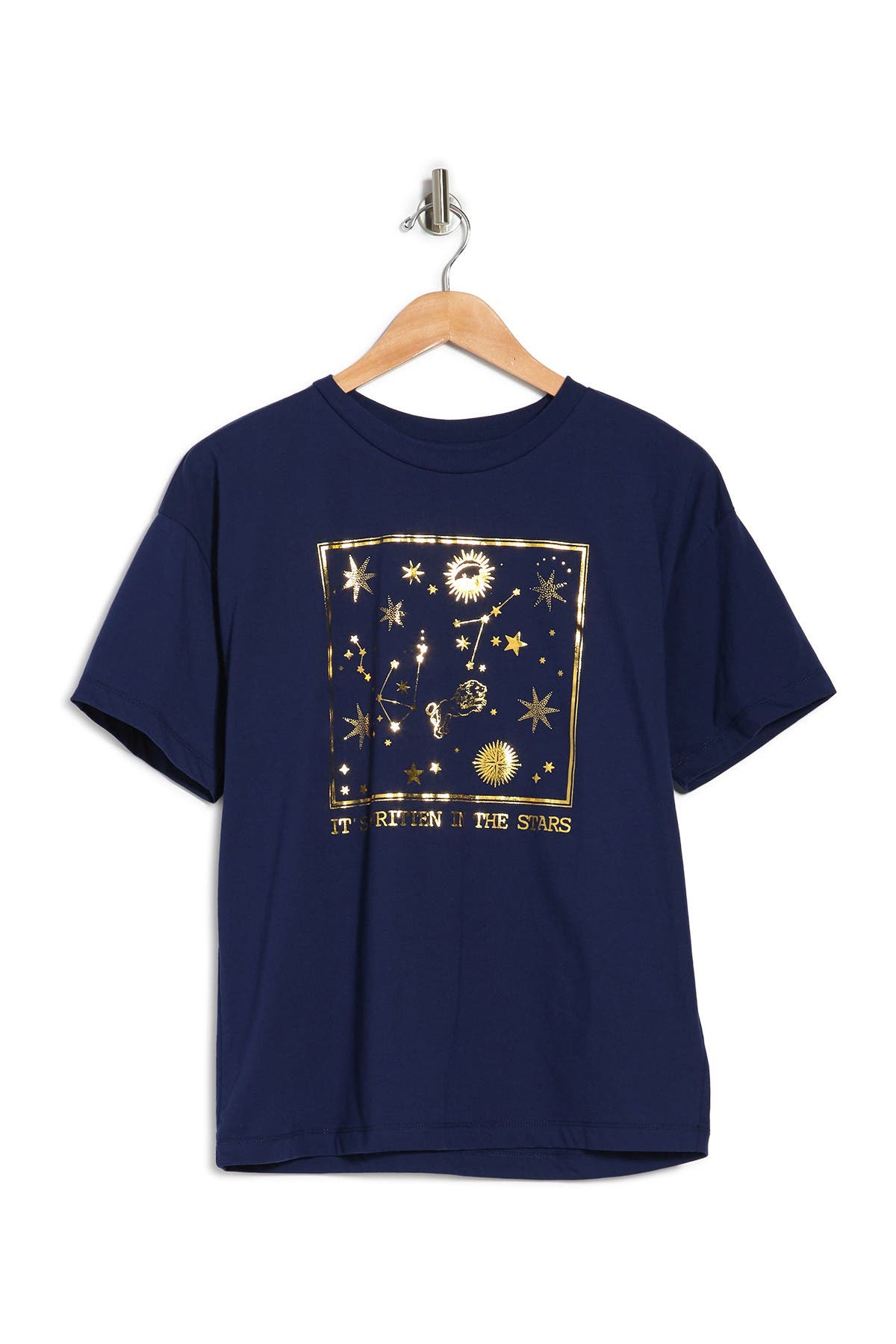Abound Graphic Crew Neck Oversized T-shirt In Navy Medieval Stars