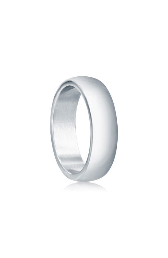 Blackjack Stainless Steel Polished Ring In Silver