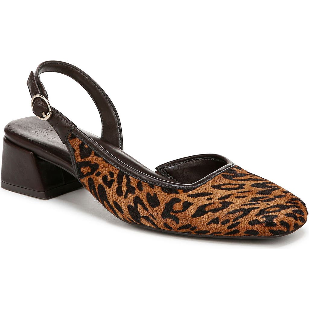 Naturalizer Jayla 2 Genuine Calf Hair Slingback Pump In Natural Brown Multi