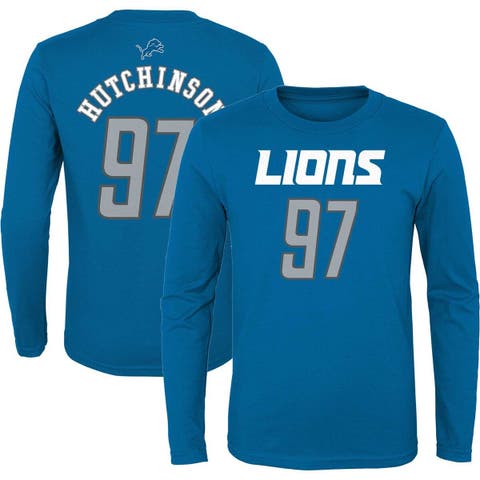 Youth Detroit Lions Blue Primary Logo Long Sleeve T-Shirt