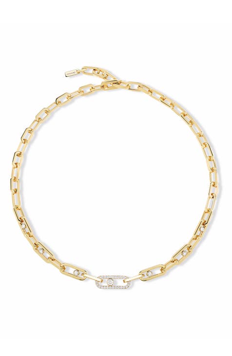 Diamond chain hot sale link necklace