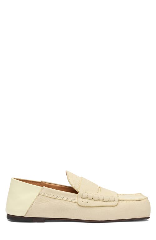 Shop Jacquemus Les Mocassins Carré Penny Loafer In Pale Yellow 205