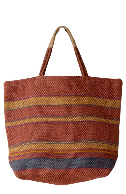 Will And Atlas Will & Atlas Sedona Market Shopper Jute Tote In Red/gold/indigo